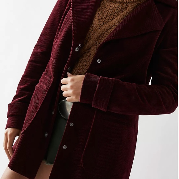 Free People Lady Lane Faux Fur Collar Jacket NWT sz XS 'Acai' - Picture 4 of 7